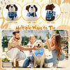 A collage showing multiple ways to tie dog bandanas including Cowboy Style, Collar Style, and Cape Style