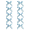 A set of light blue ribbon bow hair clips for girls