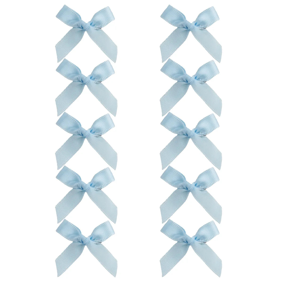 A set of light blue ribbon bow hair clips for girls
