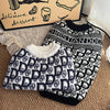 Knitted Cotton Dog Sweater with Letter Pattern
