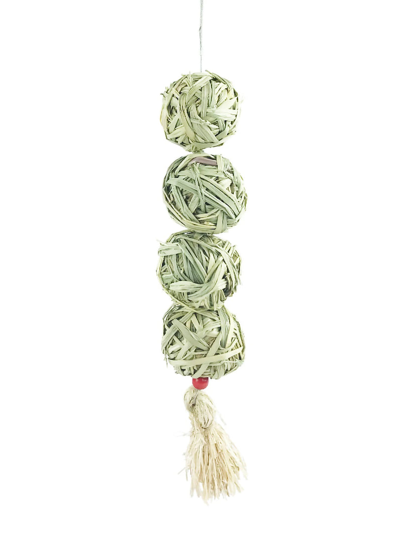 Natural Grass Woven Hanging Chew Toy for Small Pets