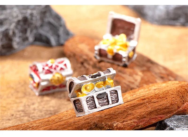 Mini Aquarium Treasure Chest Resin Ornament