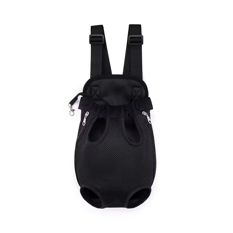 Black breathable mesh pet carrier backpack for dogs and cats