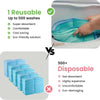 A comparison showing reusable cotton underpads versus disposable ones, highlighting the benefits of the reusable option.