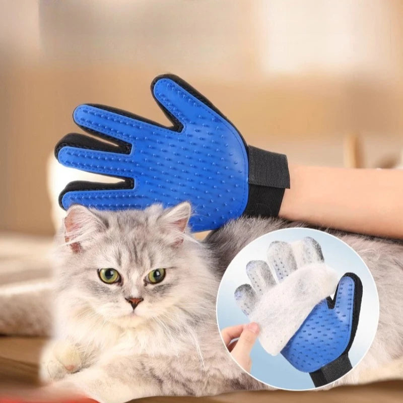 Five-Finger Pet Grooming Gloves