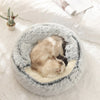 Lit Semi-Ouvert en Peluche pour Chats et Chiens