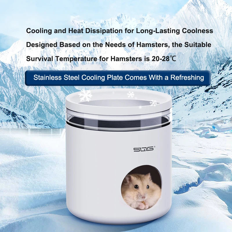 A white insulated container with a clear lid featuring a small cat face, designed for cooling and heat dissipation.