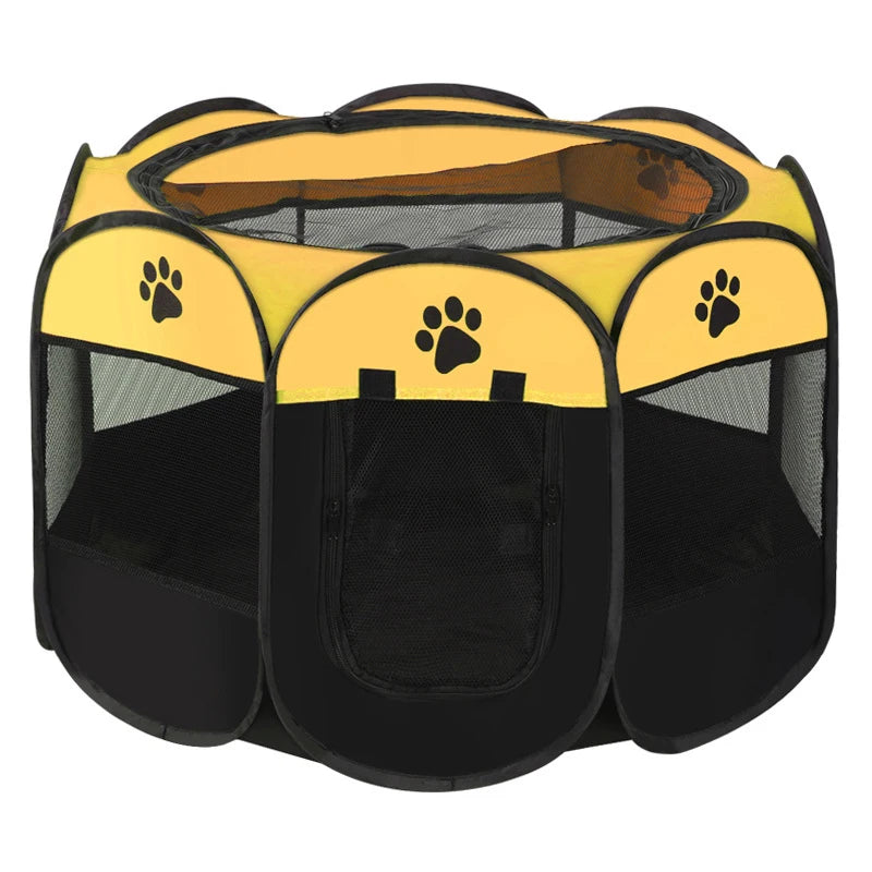Foldable Octagonal Pet Tent with Breathable Mesh - Portable Outdoor Dog & Cat Shelter