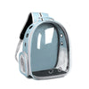 A light blue transparent pet backpack designed for dogs and cats.
