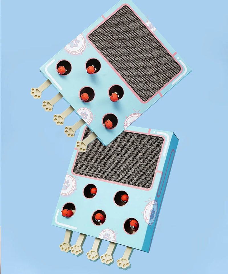 Whack-a-Mole Cat Scratching Board Toy - Interactive Fun