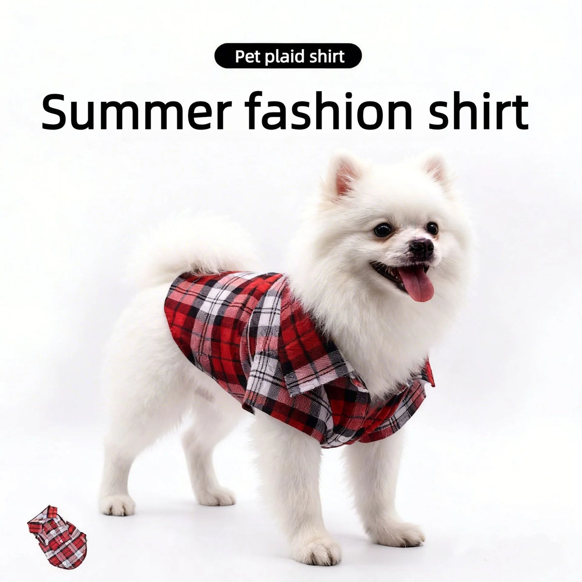 British Style Plaid Pet Shirt Jacket for Small Dogs and Kittens