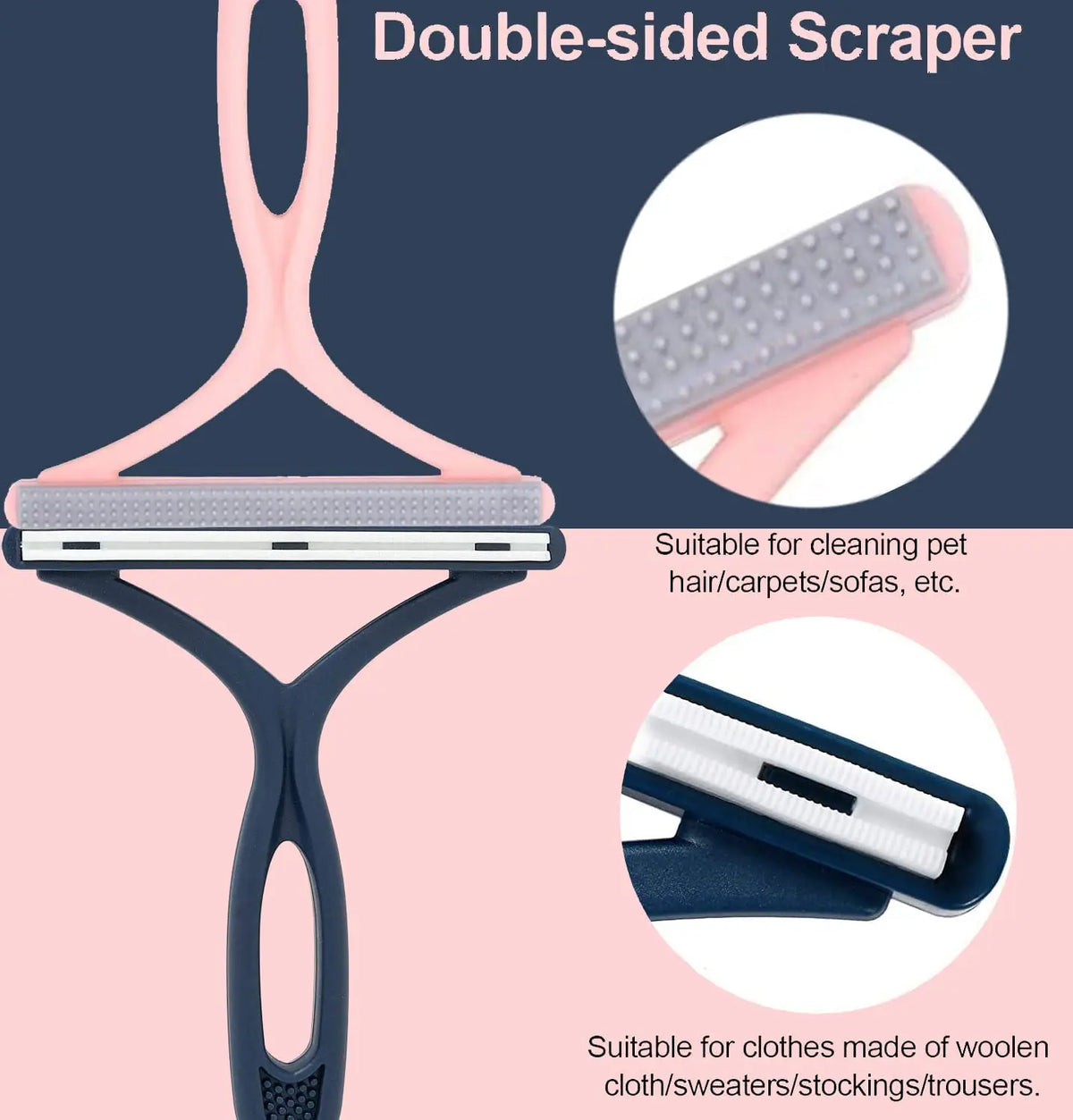Double-Sided Silicone Pet Hair Remover & Fabric Shaver