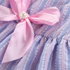Striped Bow Pet Dress with Elastic Waistband