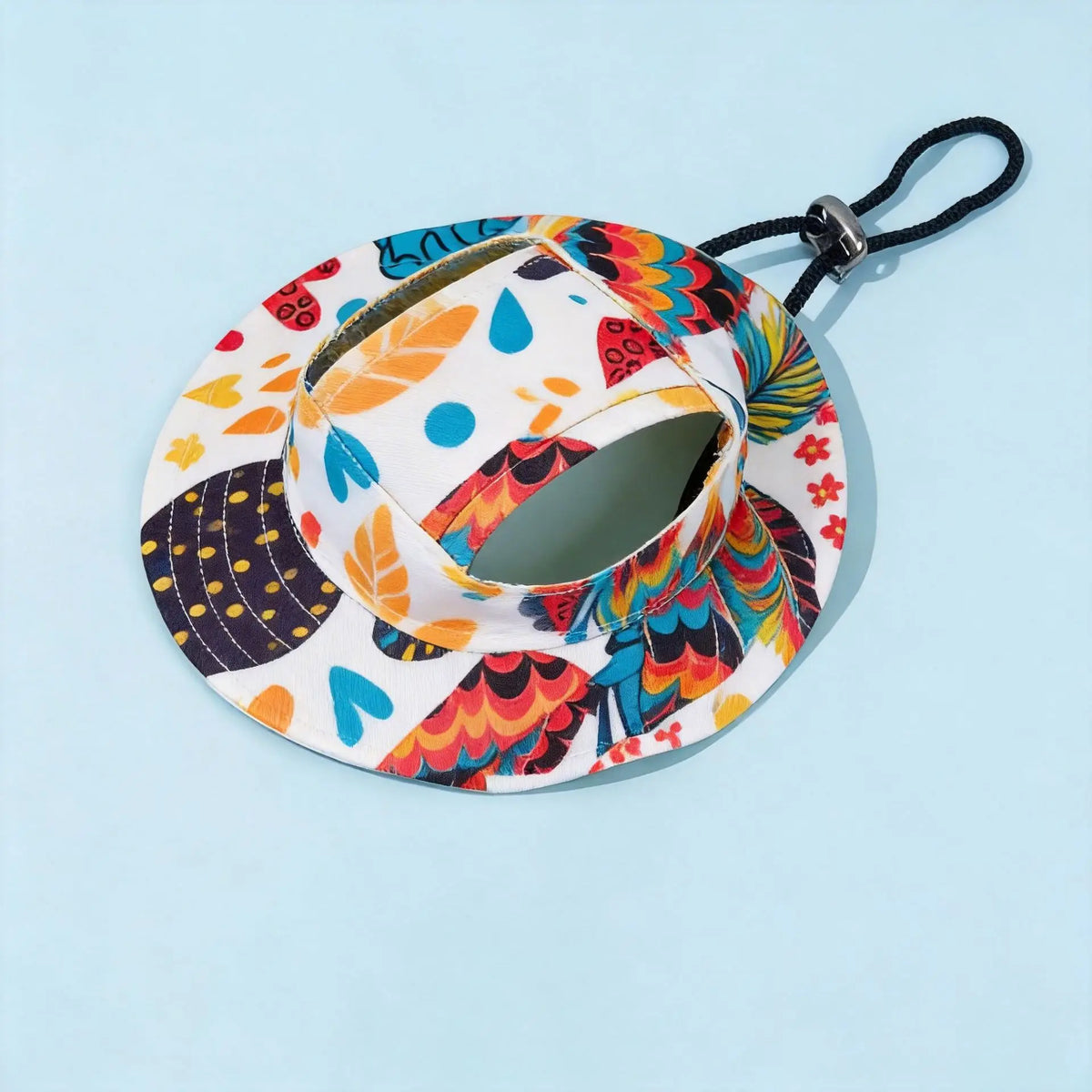 Adjustable Pet Bucket Hat with Ear Openings for Sun Protection