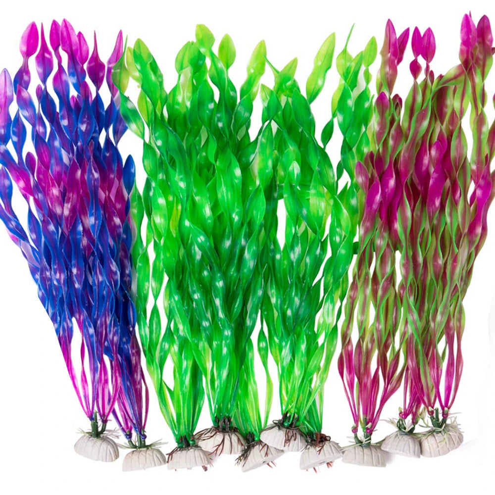 Artificial Aquarium Plants with Ceramic Base