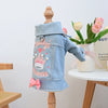 Charming Denim Jacket for Small Dogs with Playful Prints