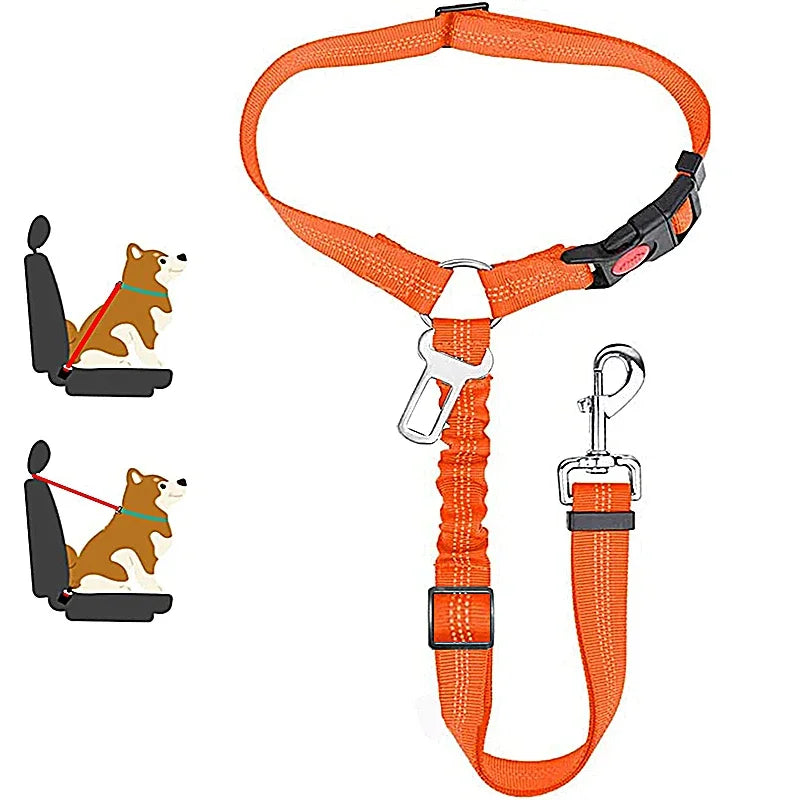 Two-in-One Pet Harness and Car Safety Belt with Reflective Leash