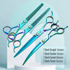 Professional 3-Piece Dog Grooming Scissors Set — Straight, Thinning & Curved