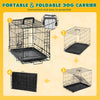 Small Dog Crate — Foldable Metal Kennel with Secure Locks & Removable Tray