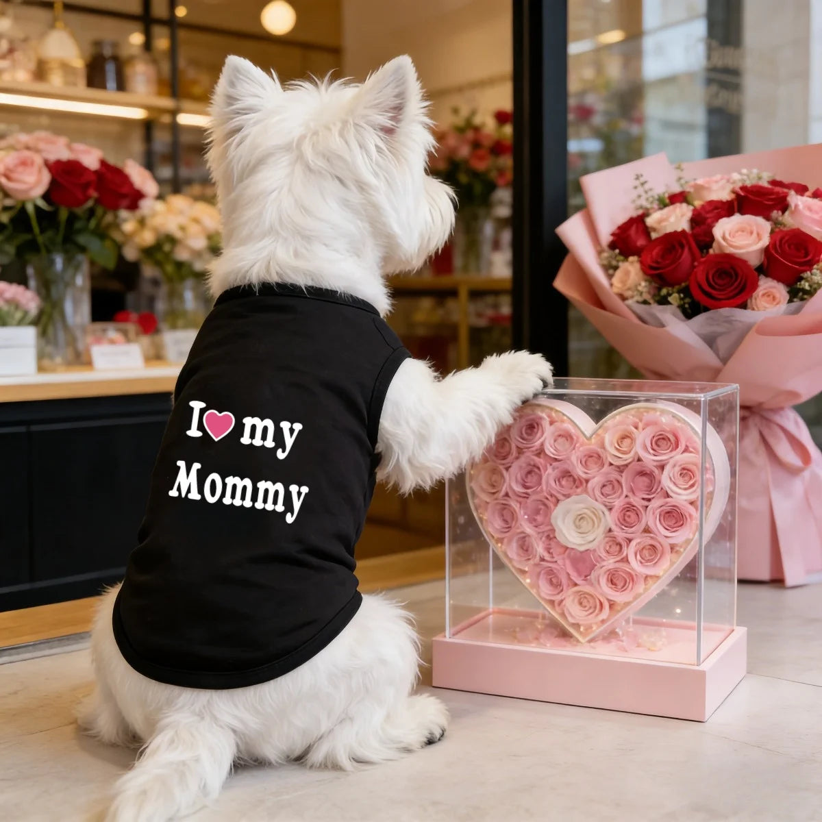 Adorable 'I Love Dad/Mom' Pet Vest for Small Dogs & Cats