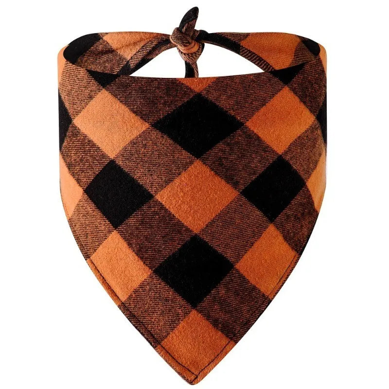 Custom Name Plaid Cotton Dog Bandana