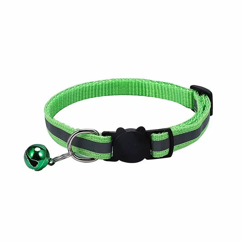 Reflective Cat Head Pet Collar with Bell for Cats and Small Dogs