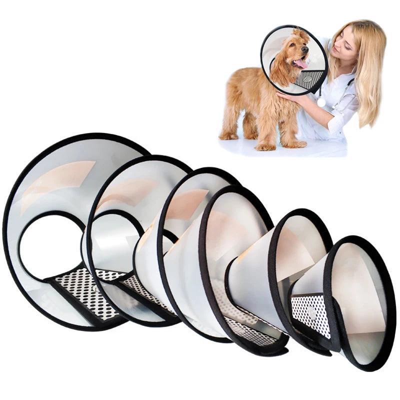 Clear PVC Recovery Cone Collar for Dogs and Cats