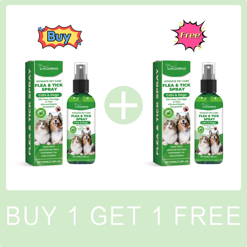 Spray Natural Antipulgas y Garrapatas para Gatos y Perros