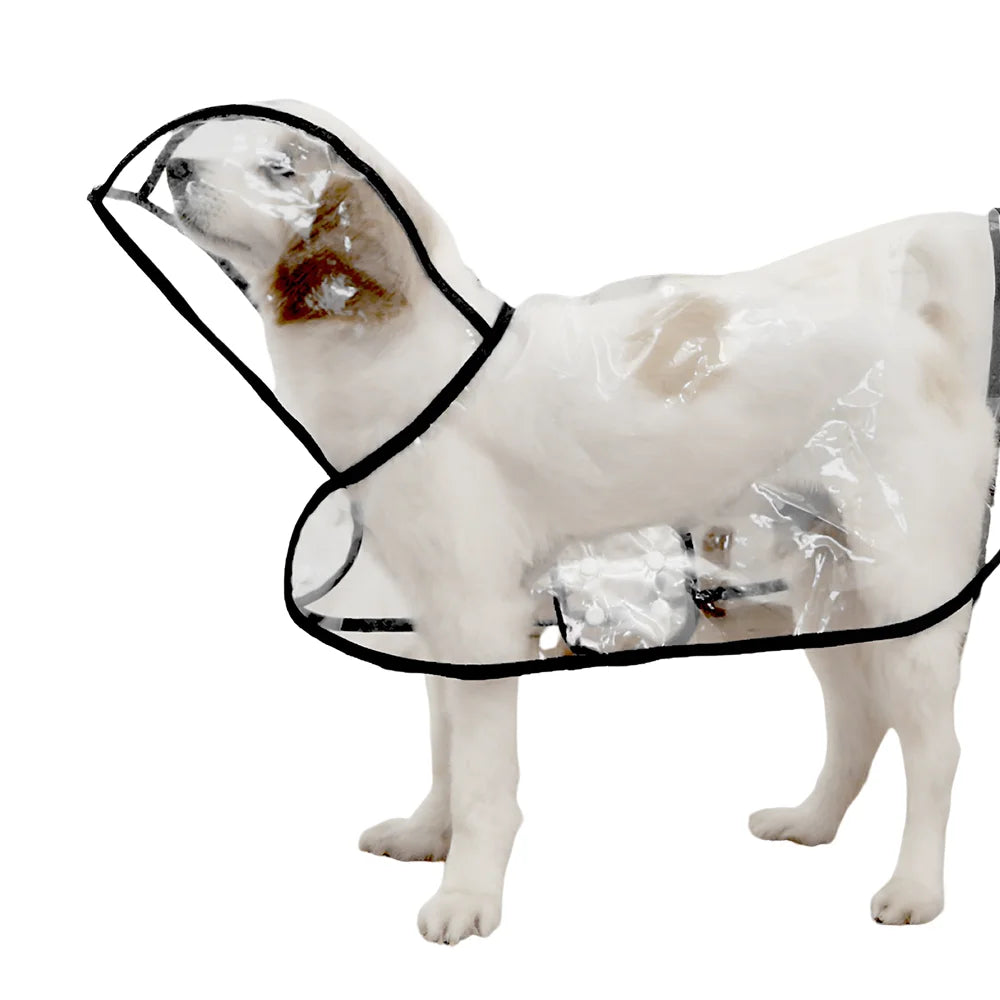Transparent Waterproof Dog Raincoat for Medium to Large Dogs