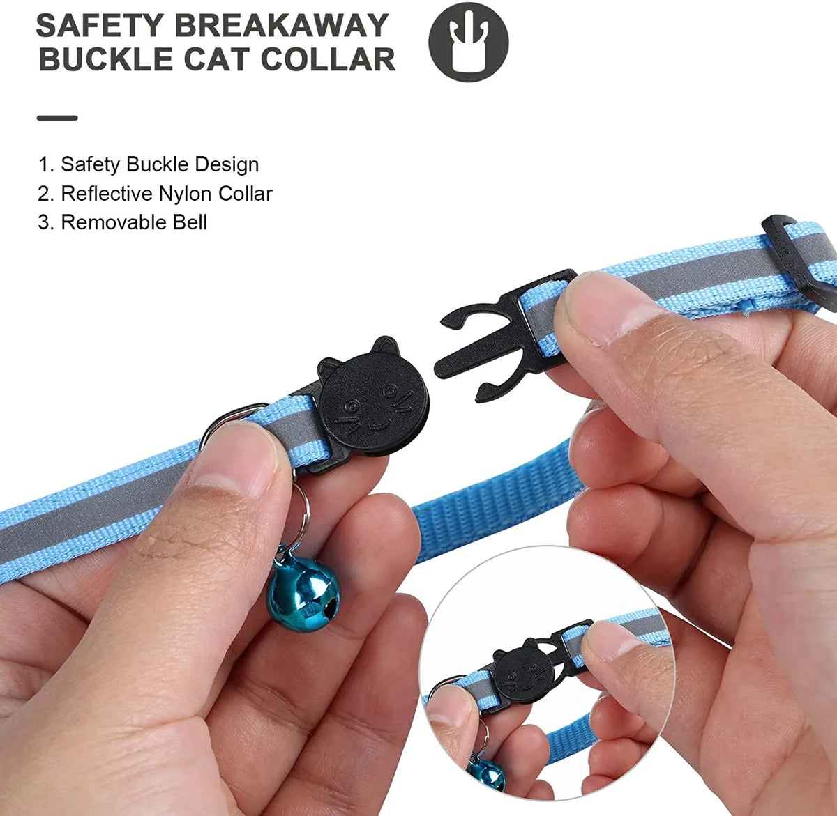 Breakaway Cat Collar with AirTag Holder and Reflective Strips
