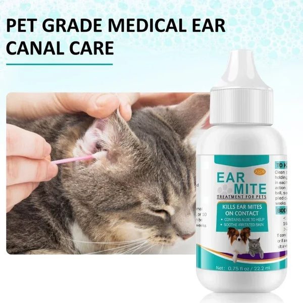 Pet Ear Mite Oil for Dogs and Cats