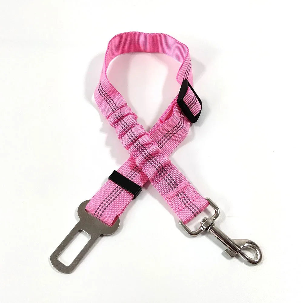 Reflective Adjustable Dog Car Seat Belt with Bungee Harness