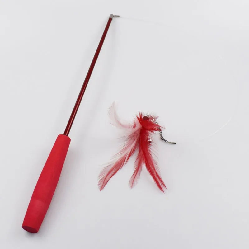Baguette Interactive pour Chat avec Plumes et Tige Télescopique