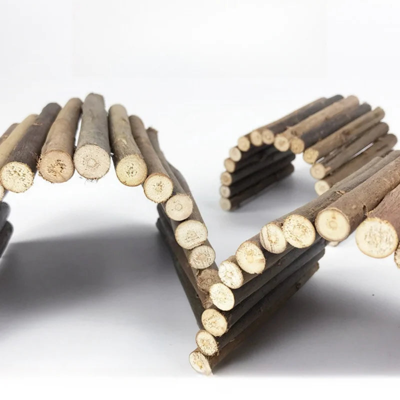 Natural Willow Branch Small Pet Chew Toy with Climbing Arch Bridge