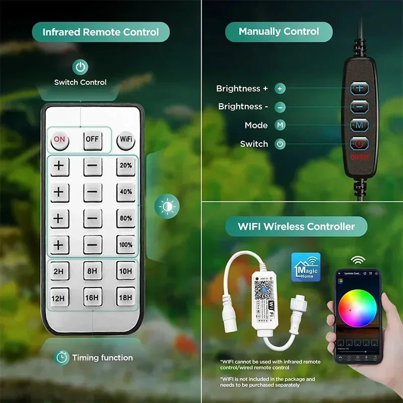 Lominie LED Aquarium Light for Planted Tanks with Gooseneck