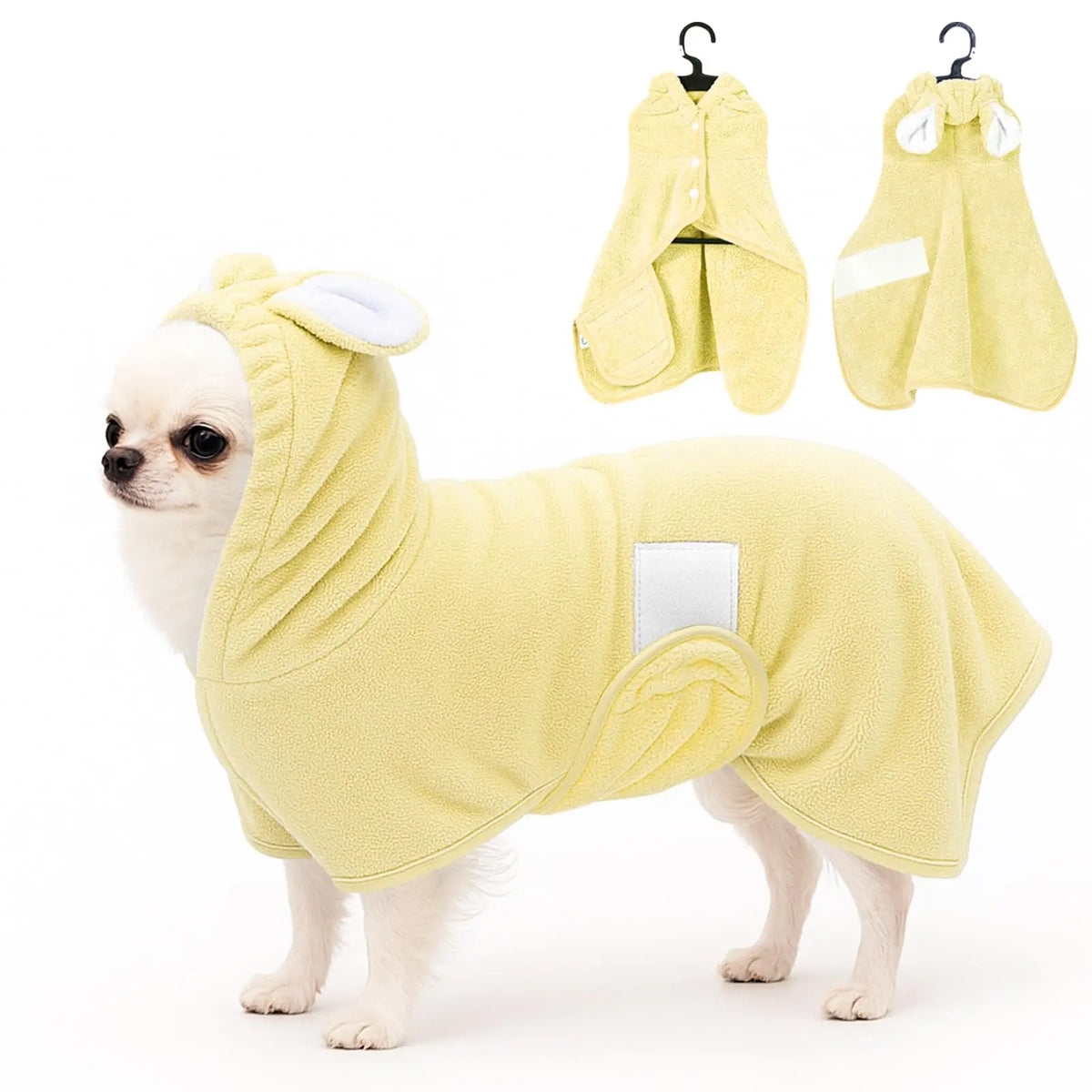 Adjustable Hooded Pet Bathrobe – Quick-Dry Microfiber Dog & Cat Towel