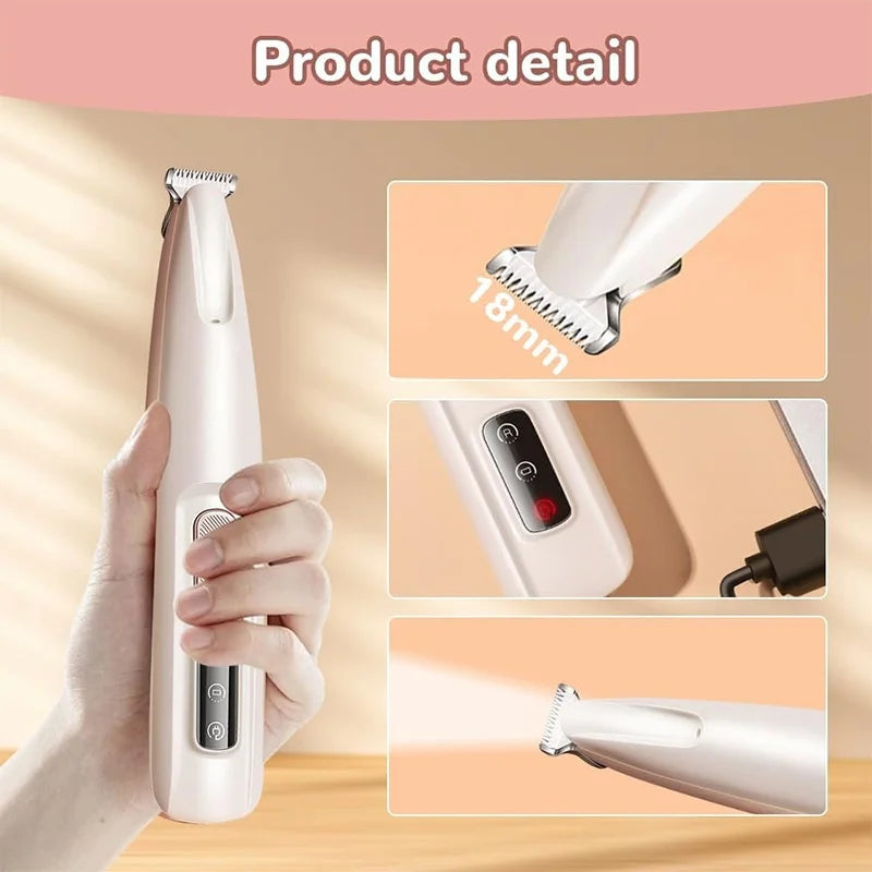 Rechargeable USB Pet Paw Trimmer – Quiet Hair Clipper for Cats and Dogs