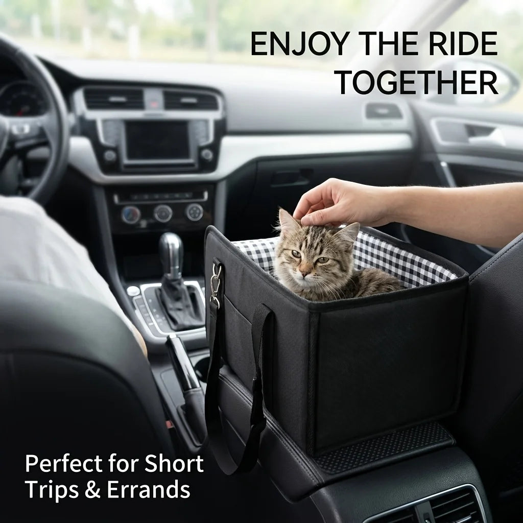 Foldable Dog Car Seat Booster with Anti-Slip Base