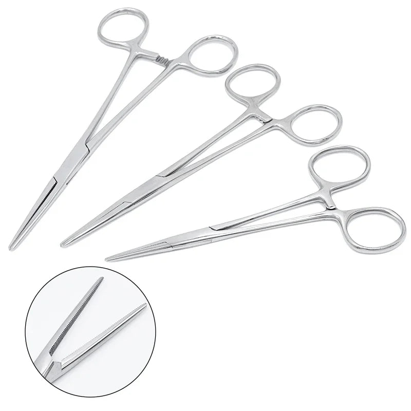 Stainless Steel Pet Grooming Tweezers with Curved Tip