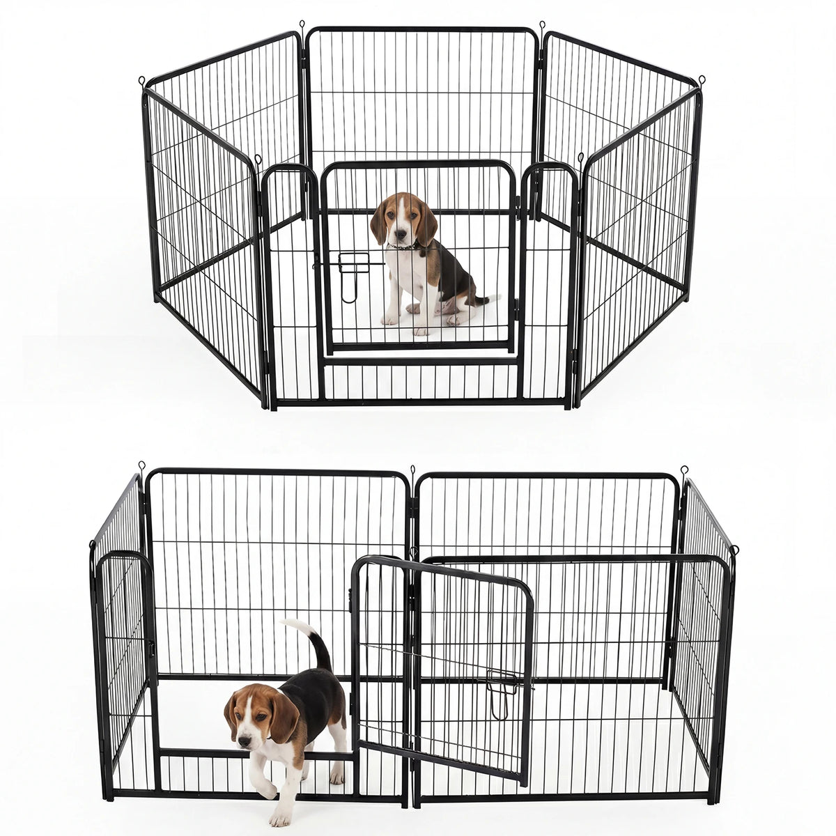 Foldable Metal Dog Playpen with Door - Indoor & Outdoor Pet Fence
