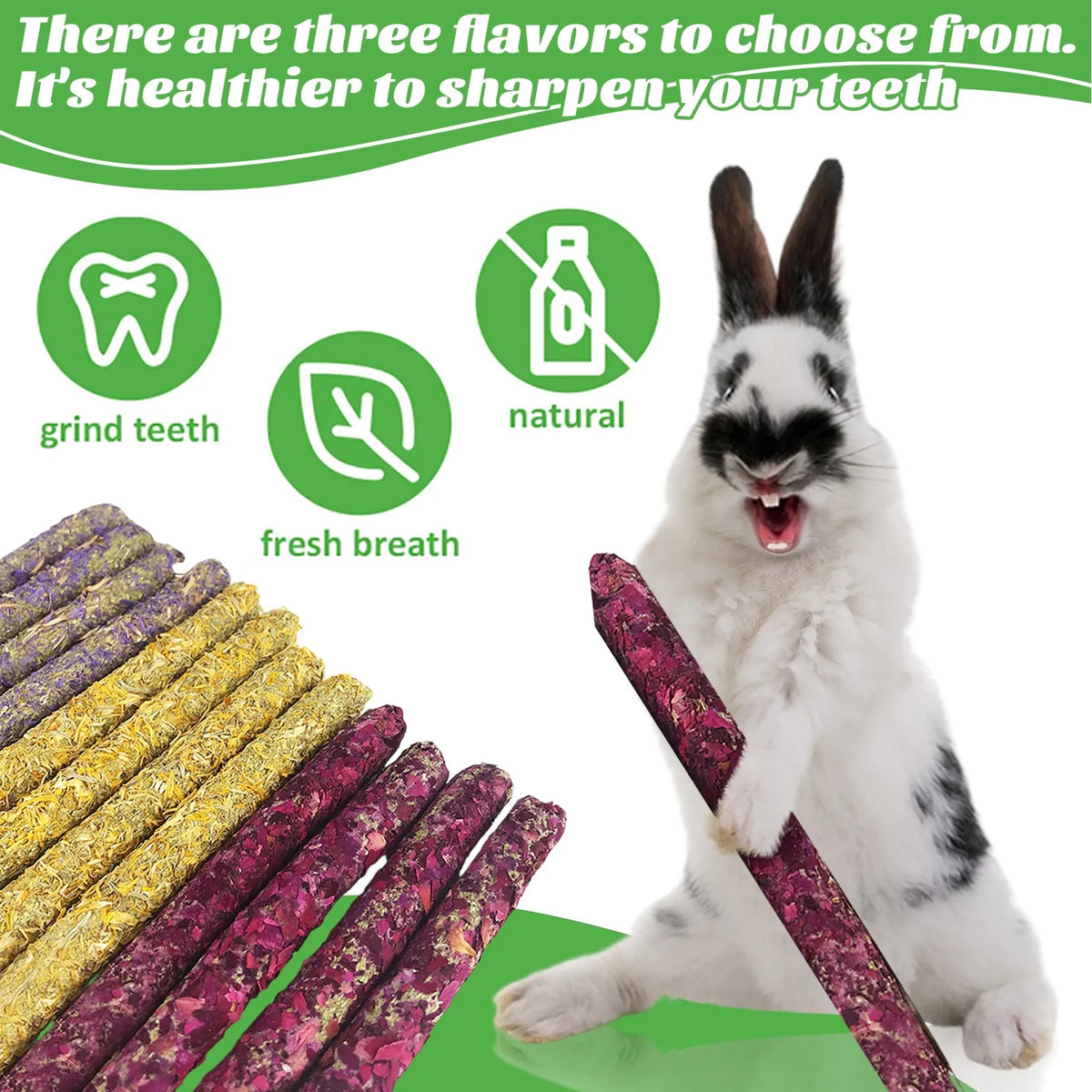 Natural Petal Grass Chew Sticks for Rabbits & Small Animals