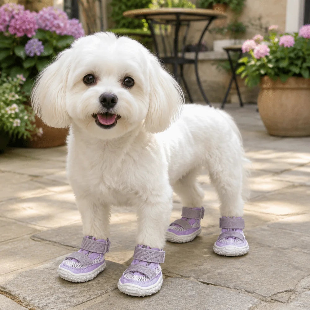 Breathable Anti-Slip Dog Shoes with Adjustable Straps
