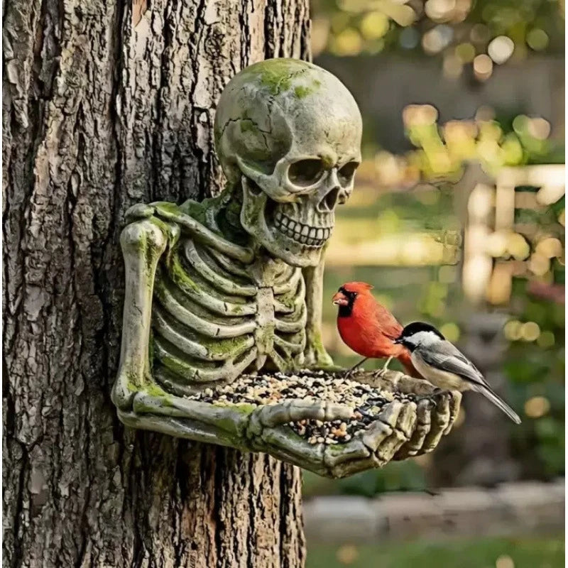 Tree Face Bird Feeder - Resin Tree Hugger Sculpture for Outdoor Garden