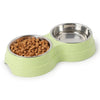 Double Dog Bowl Set with Anti-Slip Silicone Mat
