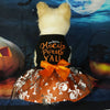 Spooky Pet Princess Costume with Skull Print and Tulle Skirt