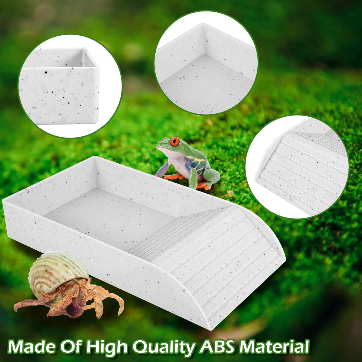 Reptile Food and Water Bowl with Anti-Slip Ramp