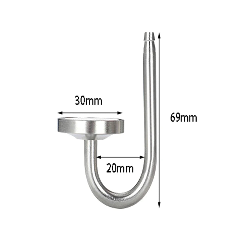 Silberner Aluminium-CO2-Diffusor in U-Form für Aquarien