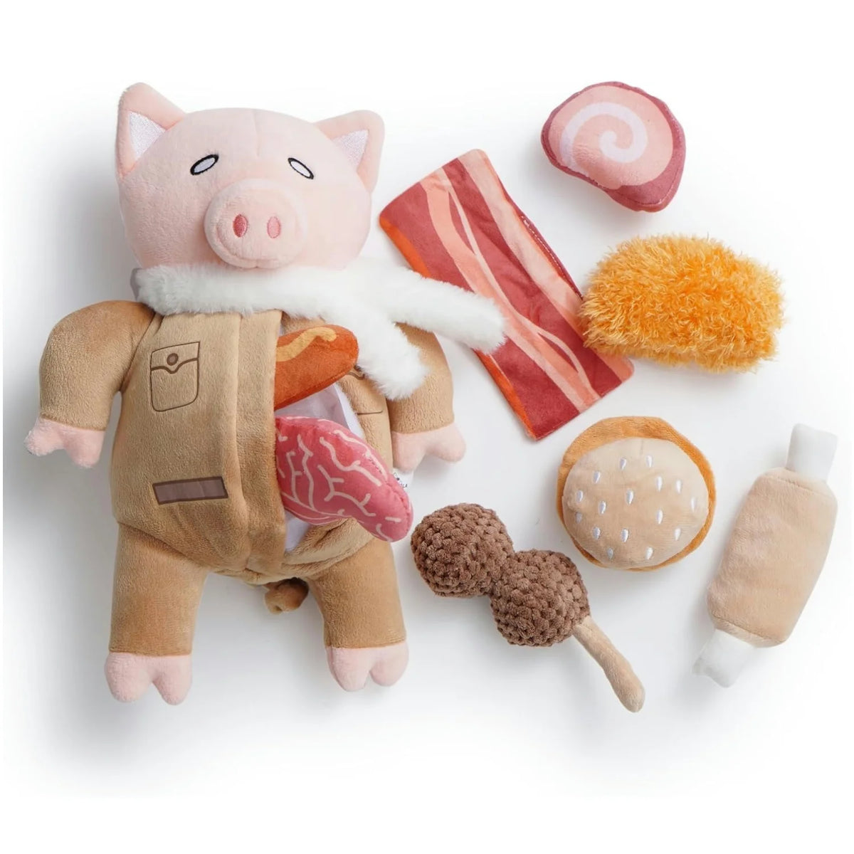 Zombie Mummy Dog Toy with 8 Squeaky Organs