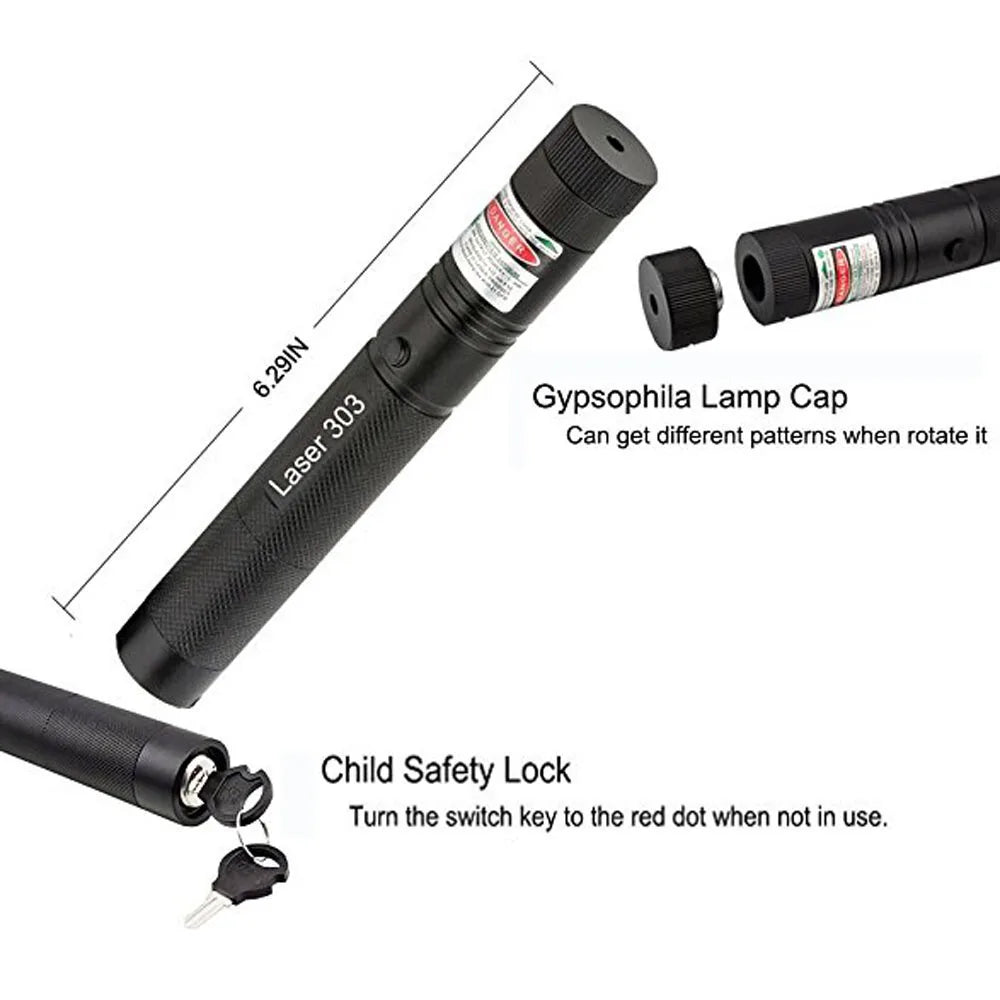 High-Power Green Laser Pointer for Presentations & Pet Play
