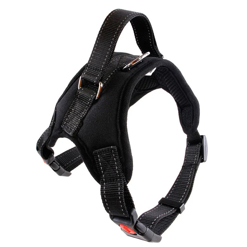 Harnais en nylon rembourré pour chien avec bandes réfléchissantes